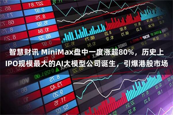 智慧财讯 MiniMax盘中一度涨超80%，历史上IPO规模最大的AI大模型公司诞生，引爆港股市场